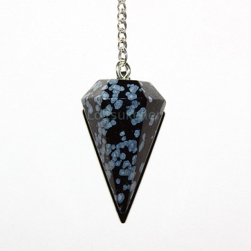 Lumehelbe obsidiaan pendel