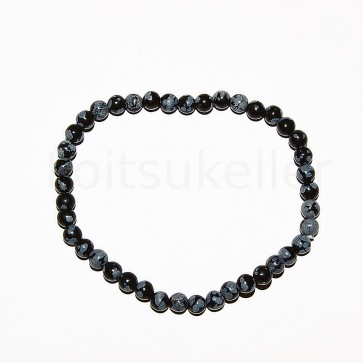 Lumehelbe obsidiaan käevõru 4mm