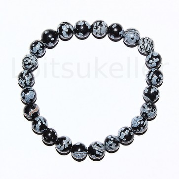 Lumehelbe obsidiaan käevõru 8mm